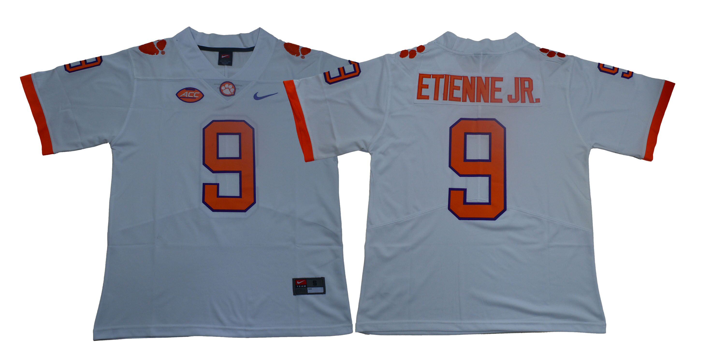 Men Clemson Tigers 9 Travis Etienne Jr. White Nike Limited Stitched NCAA Jersey